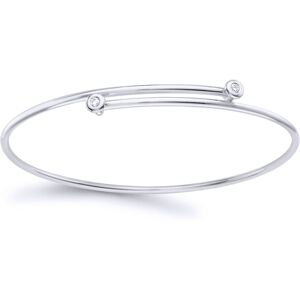 Jewelco London 18ct White Gold Diamond Twin Donut Solitaire Crossover Bangle Bra Jewelco London 18ct White Gold Diamond Twin Donut Solitaire Crossover Bangle Bra