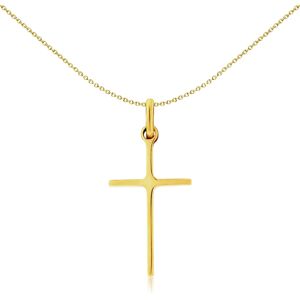 Jewelco London Solid 9ct Yellow Gold 1.2mm Thick Polished Cross Charm Pendant - Jewelco London Solid 9ct Yellow Gold 1.2mm Thick Polished Cross Charm Pendant -
