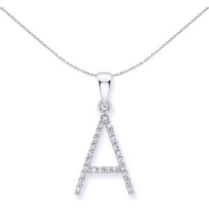 Jewelco London 9ct White Gold Diamond Initial Charm Pendant Letter A 9mm x 16mm Jewelco London 9ct White Gold Diamond Initial Charm Pendant Letter A 9mm x 16mm