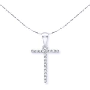 Jewelco London 9ct White Gold Diamond Initial Charm Pendant Letter T 8mm x 16mm Jewelco London 9ct White Gold Diamond Initial Charm Pendant Letter T 8mm x 16mm