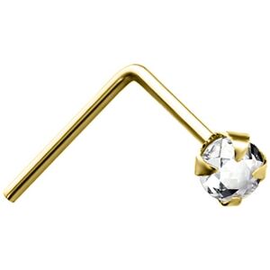 Jewelco London Ladies Solid 9ct Yellow Gold White Round Crystal Solitaire Claw S Jewelco London Ladies Solid 9ct Yellow Gold White Round Crystal Solitaire Claw S