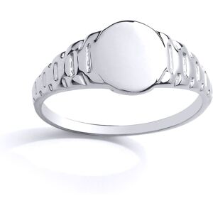 Jewelco London Kids Sterling Silver Watch Strap Round Signet Ring - GVR25K Jewelco London Kids Sterling Silver Watch Strap Round Signet Ring - GVR25K