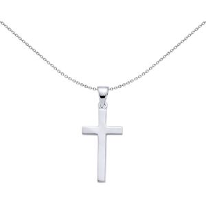 Jewelco London Ladies Sterling Silver Polished Cross Pendant Necklace 18 inch - Jewelco London Ladies Sterling Silver Polished Cross Pendant Necklace 18 inch -