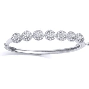 Jewelco London Girls Sterling Silver Cubic Zirconia Daisy Cluster Baby Bangle Br Jewelco London Girls Sterling Silver Cubic Zirconia Daisy Cluster Baby Bangle Br