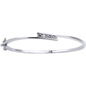 Jewelco London Ladies Sterling Silver Cubic Zirconia 5 Stone Crossover Bangle Br Jewelco London Ladies Sterling Silver Cubic Zirconia 5 Stone Crossover Bangle Br