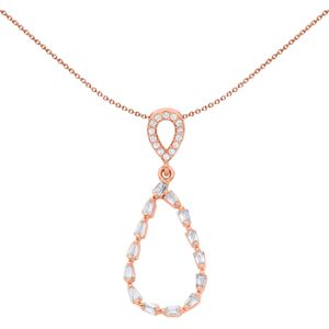 Jewelco London Ladies Rose Gold-Plated Sterling Silver Baguette CZ Flame Raindro Jewelco London Ladies Rose Gold-Plated Sterling Silver Baguette CZ Flame Raindro