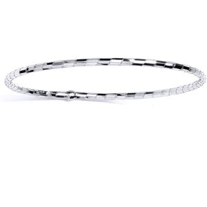 Jewelco London Ladies Platinum Plated Sterling Silver Diamond-cut Faceted Stripe Jewelco London Ladies Platinum Plated Sterling Silver Diamond-cut Faceted Stripe