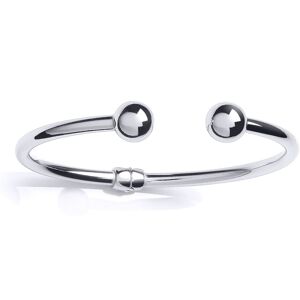 Jewelco London Ladies Platinum Plated Sterling Silver Plain Hinged 10mm Bead Tor Jewelco London Ladies Platinum Plated Sterling Silver Plain Hinged 10mm Bead Tor