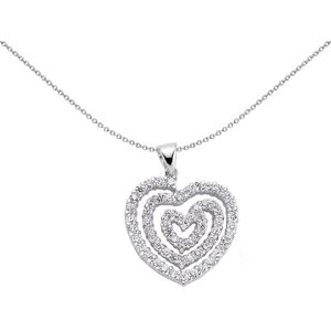 Jewelco London Ladies Sterling Silver Cubic Zirconia Love Heart Spiral Pendant N Jewelco London Ladies Sterling Silver Cubic Zirconia Love Heart Spiral Pendant N