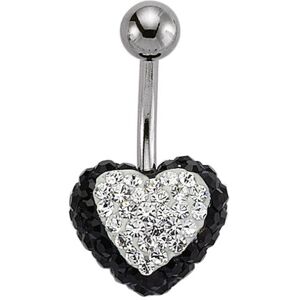 Jewelco London Stainless Steel Noir Black White Crystal Love Heart Disco Ball Ba Jewelco London Stainless Steel Noir Black White Crystal Love Heart Disco Ball Ba