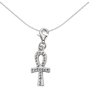 Jewelco London Unisex Sterling Silver Crystal Ankh Cross Lobster Clasp Link Char Jewelco London Unisex Sterling Silver Crystal Ankh Cross Lobster Clasp Link Char
