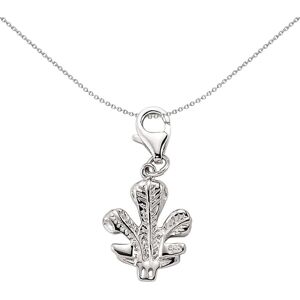 Jewelco London Unisex Sterling Silver Fleur De Lis Lobster Clasp Link Charm - CM Jewelco London Unisex Sterling Silver Fleur De Lis Lobster Clasp Link Charm - CM