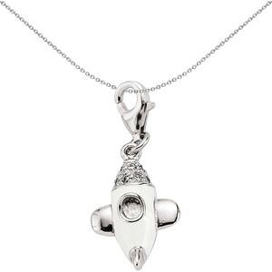 Jewelco London Unisex Sterling Silver Crystal Enamel Rocket Shuttle Lobster Clas Jewelco London Unisex Sterling Silver Crystal Enamel Rocket Shuttle Lobster Clas