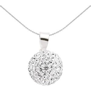 Jewelco London Ladies Sterling Silver Crystal Disco Ball Charm Necklace 18 inch Jewelco London Ladies Sterling Silver Crystal Disco Ball Charm Necklace 18 inch