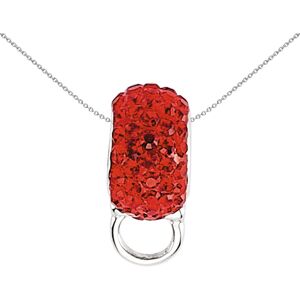 Jewelco London Unisex Sterling Silver Ruby-Red Crystal Disco Ball Slider Extende Jewelco London Unisex Sterling Silver Ruby-Red Crystal Disco Ball Slider Extende