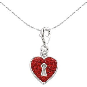 Jewelco London Unisex Sterling Silver Red Crystal Love Heart Padlock Lobster Cla Jewelco London Unisex Sterling Silver Red Crystal Love Heart Padlock Lobster Cla