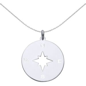 Jewelco London Ladies Sterling Silver NSEW Compass Medallion Necklace 18 inch - Jewelco London Ladies Sterling Silver NSEW Compass Medallion Necklace 18 inch -