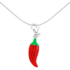 Jewelco London Unisex Sterling Silver Ruby-Red Crystal Enamel Hot Chilli Pepper Jewelco London Unisex Sterling Silver Ruby-Red Crystal Enamel Hot Chilli Pepper