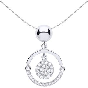 Jewelco London Ladies Sterling Silver Cubic Zirconia Swing Hoop Disco Ball Penda Jewelco London Ladies Sterling Silver Cubic Zirconia Swing Hoop Disco Ball Penda