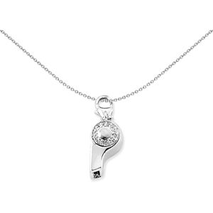 Jewelco London Unisex Sterling Silver Cubic Zirconia Whistle Lobster Clasp Link Jewelco London Unisex Sterling Silver Cubic Zirconia Whistle Lobster Clasp Link