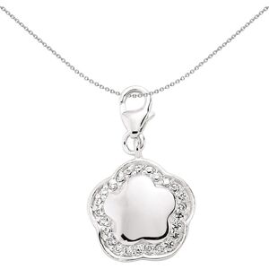 Jewelco London Unisex Sterling Silver Cubic Zirconia Daisy Flower Lobster Clasp Jewelco London Unisex Sterling Silver Cubic Zirconia Daisy Flower Lobster Clasp