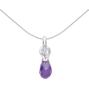 Jewelco London Ladies Sterling Silver Purple Pear Crystal Briolette Charm Neckla Jewelco London Ladies Sterling Silver Purple Pear Crystal Briolette Charm Neckla