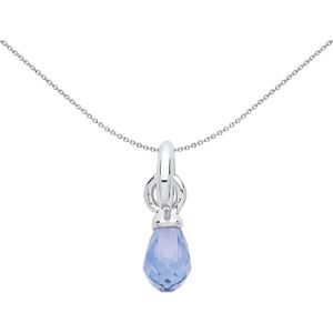 Jewelco London Ladies Sterling Silver Light Blue Pear Crystal Briolette Charm Ne Jewelco London Ladies Sterling Silver Light Blue Pear Crystal Briolette Charm Ne