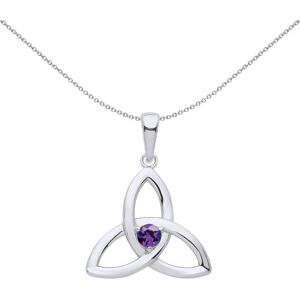 Jewelco London Ladies Sterling Silver Purple CZ Celtic Trinity Trefoil Triquetra Jewelco London Ladies Sterling Silver Purple CZ Celtic Trinity Trefoil Triquetra