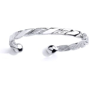 Jewelco London Boys Sterling Silver Barked Rope Link ID Torque Baby Bangle Brace Jewelco London Boys Sterling Silver Barked Rope Link ID Torque Baby Bangle Brace