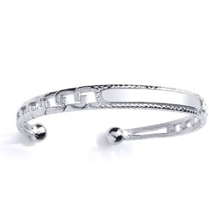 Jewelco London Boys Sterling Silver Barked Curb Link ID Torque Baby Bangle Brace Jewelco London Boys Sterling Silver Barked Curb Link ID Torque Baby Bangle Brace