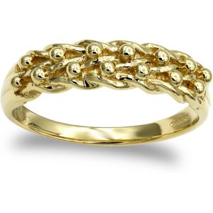 (N) Jewelco London Men's Solid 9ct Yellow Gold 2 Row Keeper Rope Edge Ring (N) Jewelco London Men's Solid 9ct Yellow Gold 2 Row Keeper Rope Edge Ring