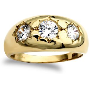 (U) Jewelco London Men's Solid 9ct Yellow Gold White Round Brilliant Cubic Zirco (U) Jewelco London Men's Solid 9ct Yellow Gold White Round Brilliant Cubic Zirco