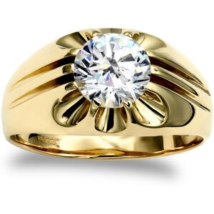 (R) Jewelco London Men's Solid 9ct Yellow Gold White Round Brilliant Cubic Zirco (R) Jewelco London Men's Solid 9ct Yellow Gold White Round Brilliant Cubic Zirco