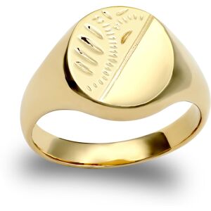(Z+2) Jewelco London Men's Solid 9ct Yellow Gold Diamond Cut Oval Signet Ring (Z+2) Jewelco London Men's Solid 9ct Yellow Gold Diamond Cut Oval Signet Ring