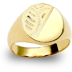 (R) Jewelco London Men's Solid 9ct Yellow Gold Diamond Cut Oval Signet Ring (R) Jewelco London Men's Solid 9ct Yellow Gold Diamond Cut Oval Signet Ring