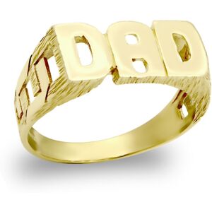 (P) Jewelco London Men's Solid 9ct Yellow Gold Curb Link Sides DAD Ring - JRN126 (P) Jewelco London Men's Solid 9ct Yellow Gold Curb Link Sides DAD Ring - JRN126