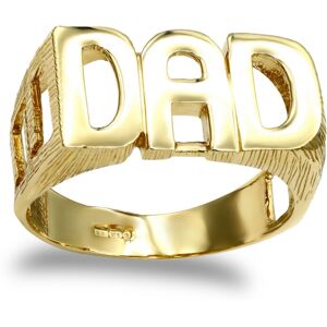 (Y) Jewelco London Men's Solid 9ct Yellow Gold Curb Link Sides DAD Ring - JRN129 (Y) Jewelco London Men's Solid 9ct Yellow Gold Curb Link Sides DAD Ring - JRN129