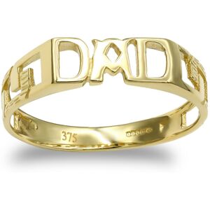 (P) Jewelco London Men's Solid 9ct Yellow Gold Curb Link Sides DAD Ring - JRN126 (P) Jewelco London Men's Solid 9ct Yellow Gold Curb Link Sides DAD Ring - JRN126