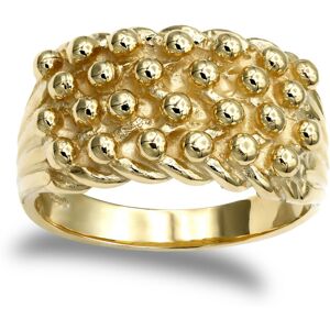 (R) Jewelco London Men's Solid 9ct Yellow Gold 4 Row Keeper Rope Edge Ring (R) Jewelco London Men's Solid 9ct Yellow Gold 4 Row Keeper Rope Edge Ring