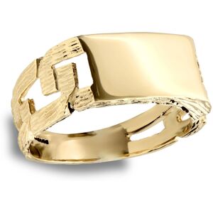 (M) Jewelco London Men's Solid 9ct Yellow Gold Curb Link Rectangular Signet Ring (M) Jewelco London Men's Solid 9ct Yellow Gold Curb Link Rectangular Signet Ring