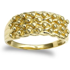(P) Jewelco London Men's Solid 9ct Yellow Gold 4 Row Keeper Rope Edge Ring (P) Jewelco London Men's Solid 9ct Yellow Gold 4 Row Keeper Rope Edge Ring