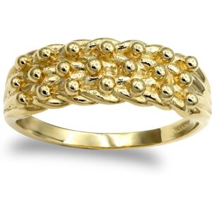 (P) Jewelco London Men's Solid 9ct Yellow Gold 3 Row Keeper Rope Edge Ring (P) Jewelco London Men's Solid 9ct Yellow Gold 3 Row Keeper Rope Edge Ring