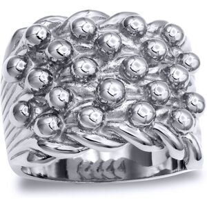 Jewelco London Mens Rhodium Plated Sterling Silver III 5 Row King George III Kee Jewelco London Mens Rhodium Plated Sterling Silver III 5 Row King George III Kee