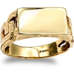 (Z) Jewelco London Men's Solid 9ct Yellow Gold Curb Link Rectangular Signet Ring (Z) Jewelco London Men's Solid 9ct Yellow Gold Curb Link Rectangular Signet Ring