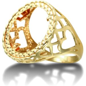 (M) Jewelco London Men's Solid 9ct Yellow Gold Love Hearts Half Sovereign Mount (M) Jewelco London Men's Solid 9ct Yellow Gold Love Hearts Half Sovereign Mount