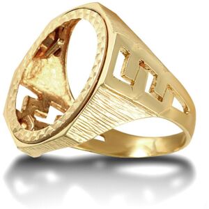 (Z) Jewelco London Men's Solid 9ct Yellow Gold Curb Links Octagon Half Sovereign (Z) Jewelco London Men's Solid 9ct Yellow Gold Curb Links Octagon Half Sovereign