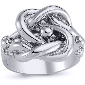 (W) Jewelco London Mens Rhodium Plated Sterling Silver Celtic Knot Love Ring 18m (W) Jewelco London Mens Rhodium Plated Sterling Silver Celtic Knot Love Ring 18m
