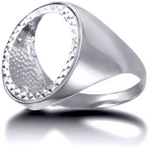 (R) Jewelco London Men's Solid Sterling Silver Domed Polished Half Sovereign Mou (R) Jewelco London Men's Solid Sterling Silver Domed Polished Half Sovereign Mou