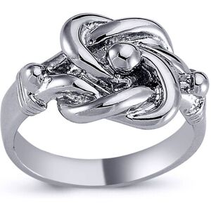 (Z) Jewelco London Mens Rhodium Plated Sterling Silver Celtic Knot Love Ring 15m (Z) Jewelco London Mens Rhodium Plated Sterling Silver Celtic Knot Love Ring 15m