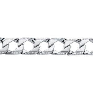 Jewelco London Mens Rhodium Plated Sterling Silver Lizard Edge Curb Bracelet 10m Jewelco London Mens Rhodium Plated Sterling Silver Lizard Edge Curb Bracelet 10m